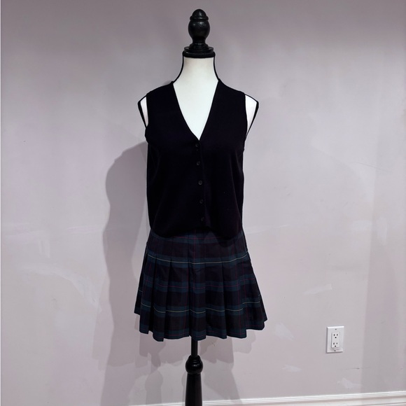 American Apparel Navy Plaid Mini Skirt - Picture 2 of 5